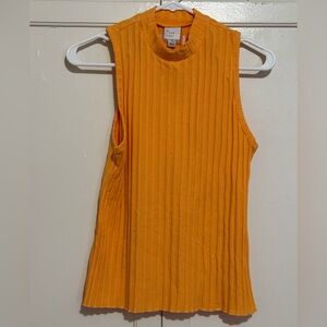 a new day Vibrant Orange Ribbed Tank Top